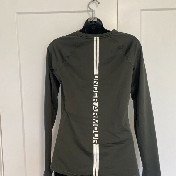 Under Armour Long Sleeve Shirt Active Top Pullover Fitted Green 8007 Size Small - Picture 5 of 6